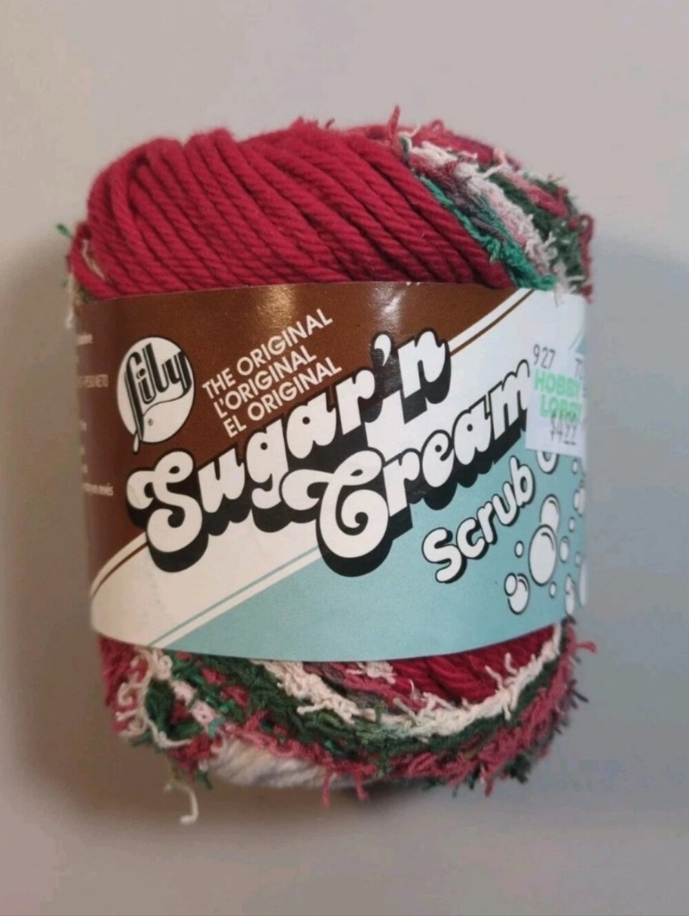 Lily Sugar N’ Cream Scrub Off Yarn 106 Yards Holly Jolly